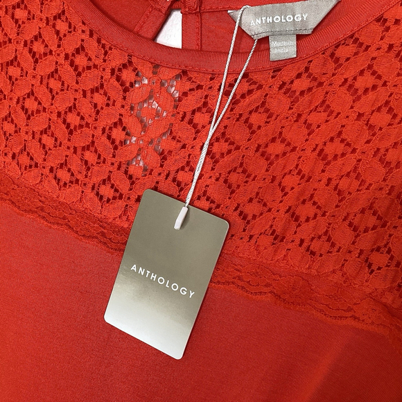 Anthology Maxi Dress Sz 14 Orange Prairie‎ Boho Festival Lace Stretchy New - Picture 6 of 8